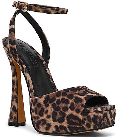 Steve Madden Sass Leopard Print Suede Platform Dress Sandals - 9.5 | Dillard's