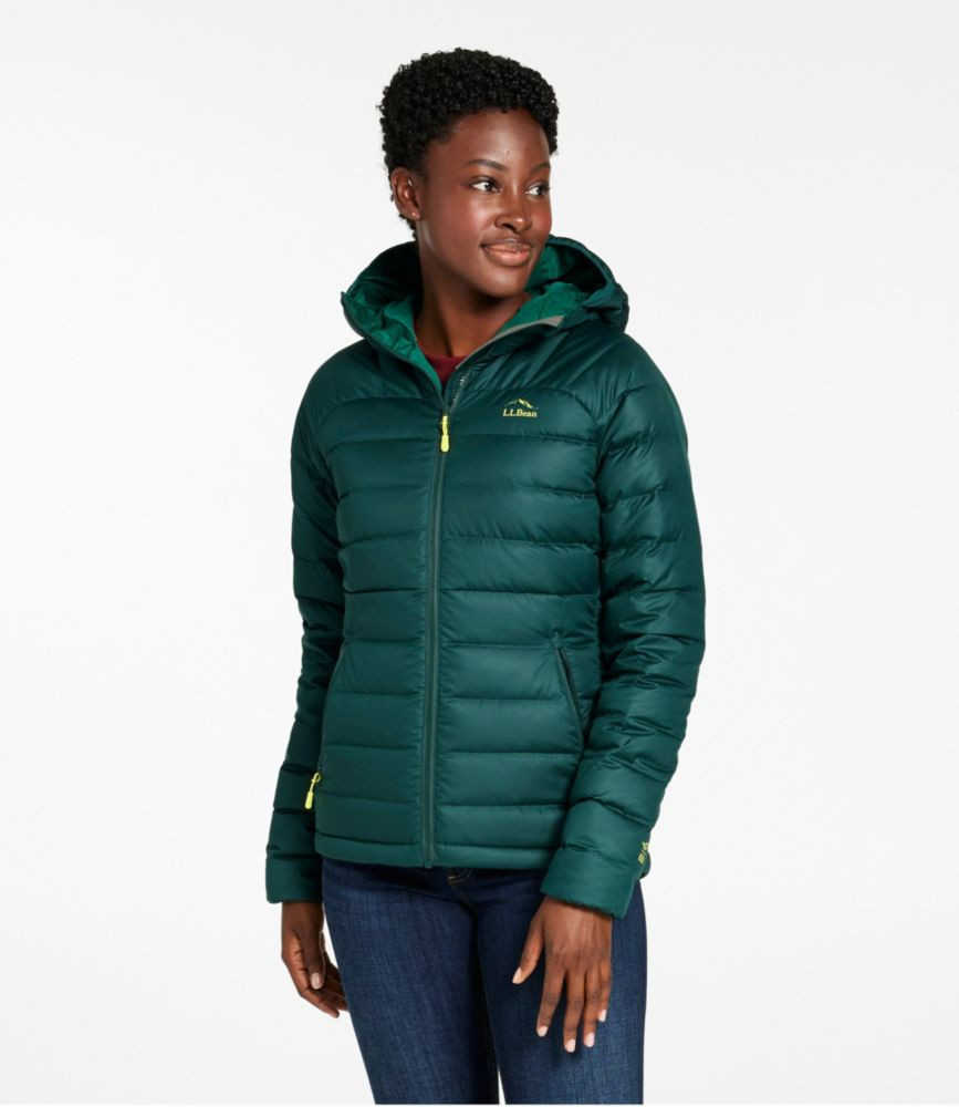 Women's Down Hooded Jacket Dark Pine Medium, Synthetic L.L.Bean | L.L. Bean