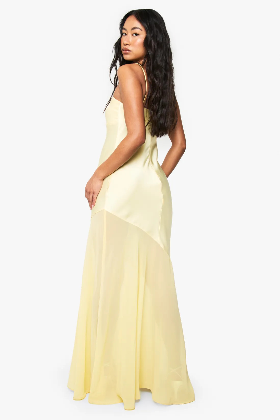 Satin And Chiffon Mix Maxi Dress | boohoo (US & Canada)