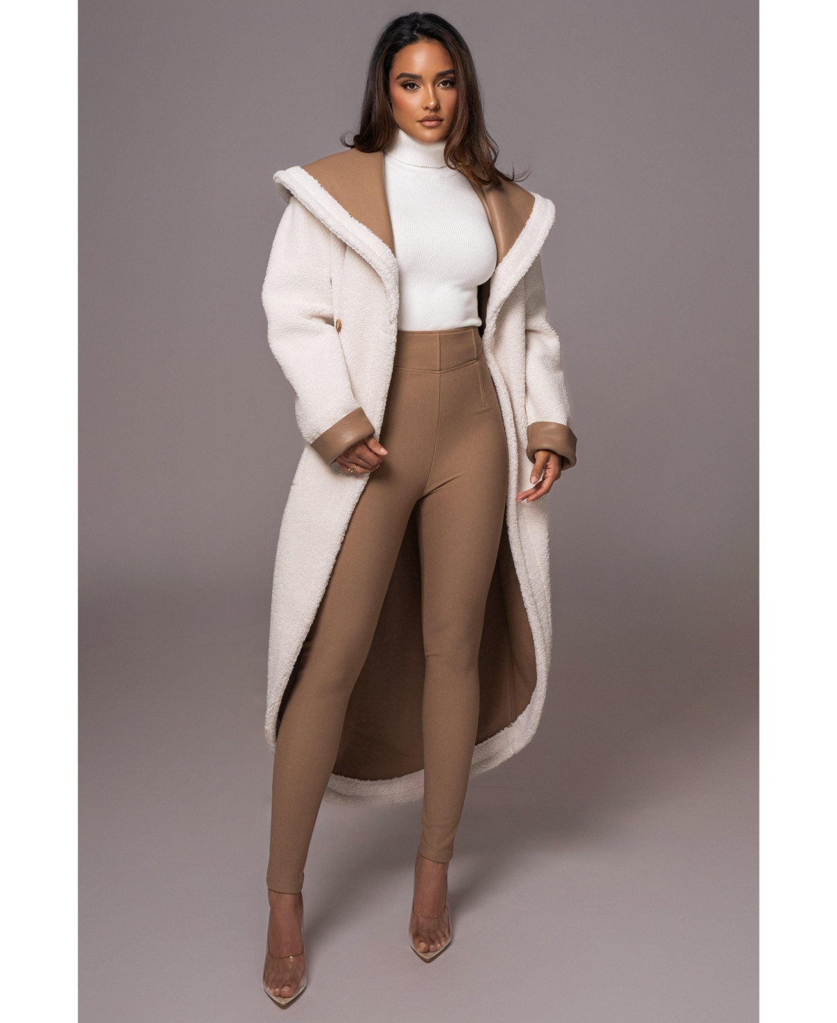 Jluxlabel Women's Jaida Reversible Teddy Coat - Beige | Macy's