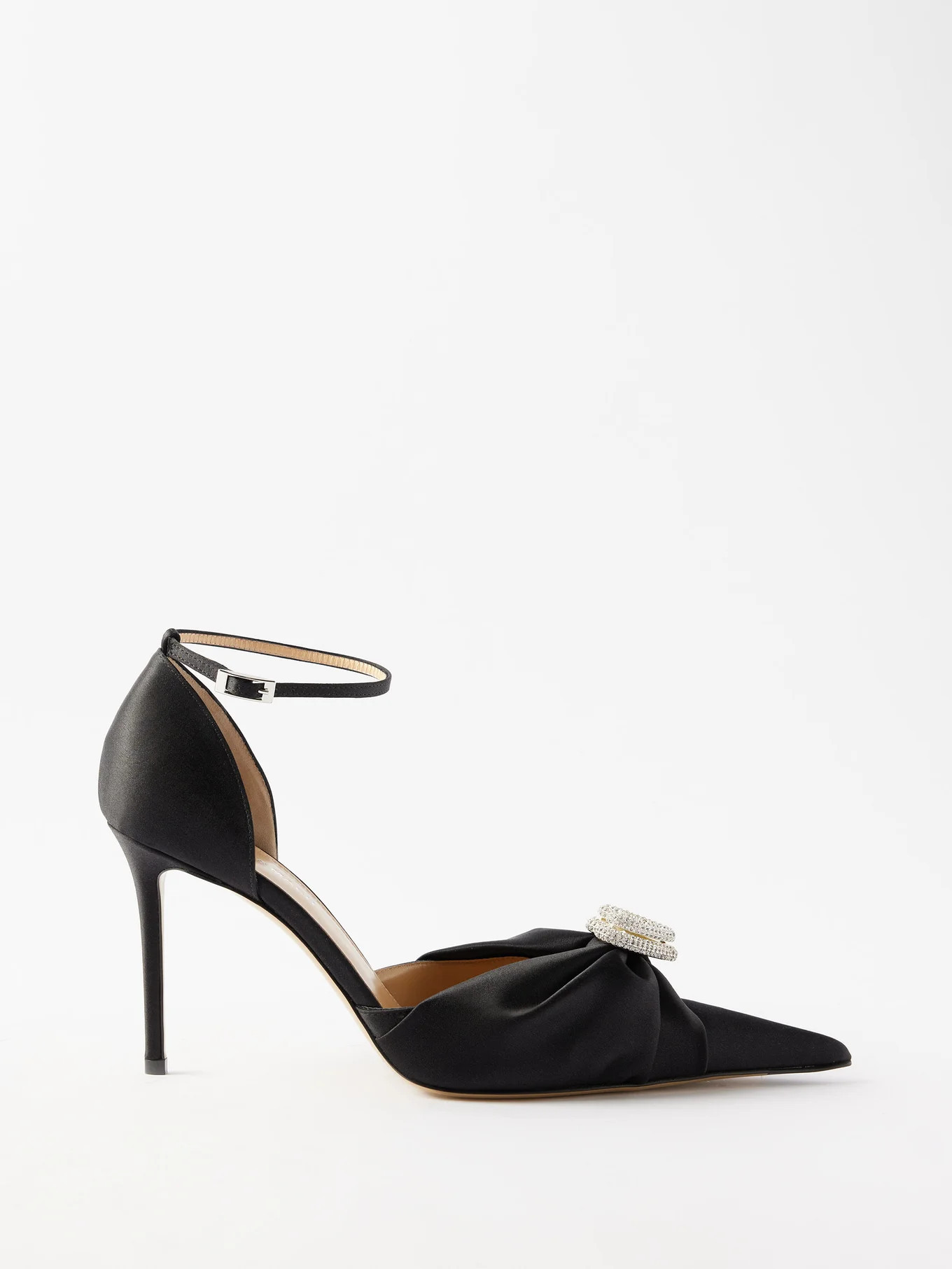 Double Heart 95 crystal & satin pumps | Mach & Mach | Matches (UK)