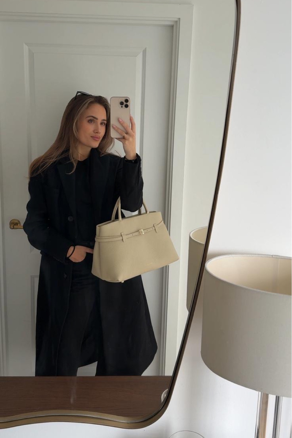 Little outfit of the day styling my new Manu Atelier bag 🤍 easy smart casual monochrome autumn look for the weekend, Karen Millen Coat, Theory top and H&M jeans

#LTKstyletip #LTKautumn #LTKworkwear