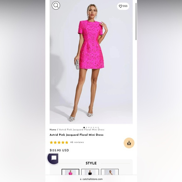 CATCHALL NWT pink jacquard floral mini dress | Poshmark