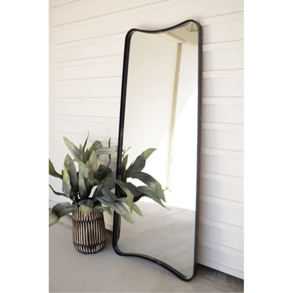 Keziah Metal Asymmetrical Floor Mirror | Wayfair North America