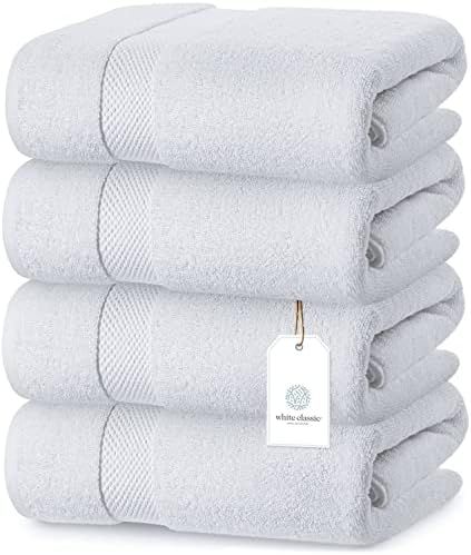 Luxury White Bath Towels Extra Large | 100% Soft Cotton 700 GSM Thick 2Ply Absorbent Quick Dry Ho... | Amazon (US)