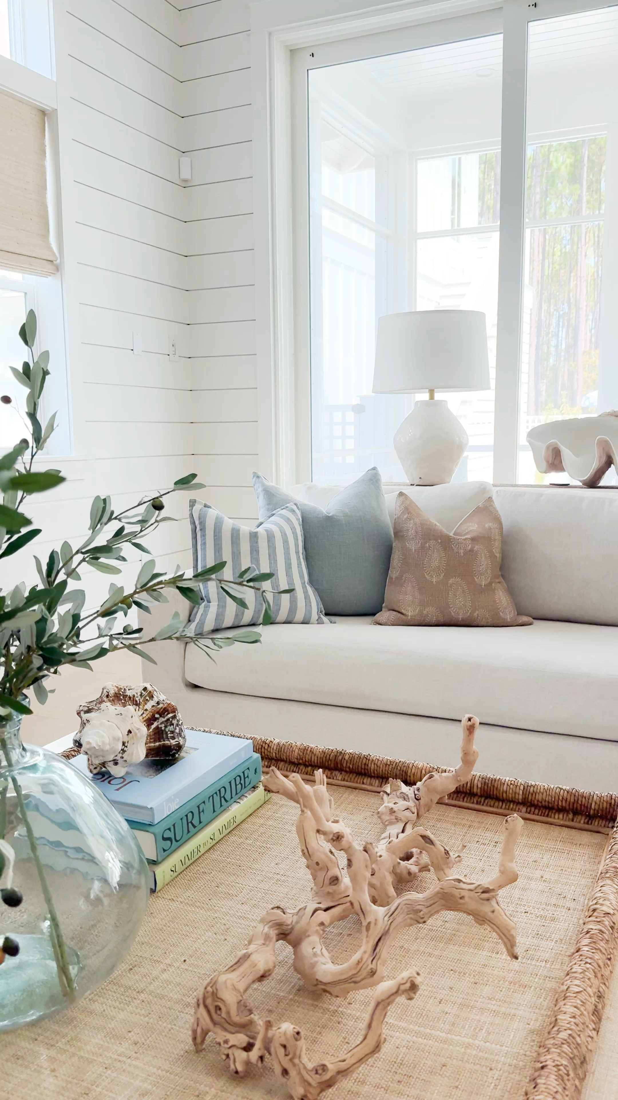 Our living room and kitchen decorated for fall! Includes our linen sofas, striped rug, paisley throw pillows, faux olive stems, raffia coffee table, rosemary candle, brown glass pumpkins, acrylic side tables and more!
.
#ltkhome #ltkseasonal #ltkvideo #ltksalealert #ltkstyletip #ltkfindsunder50 #ltkfindsunder100 coastal fall decor, blue and brown fall decorating ideas 

#LTKSeasonal #LTKSaleAlert #LTKHome