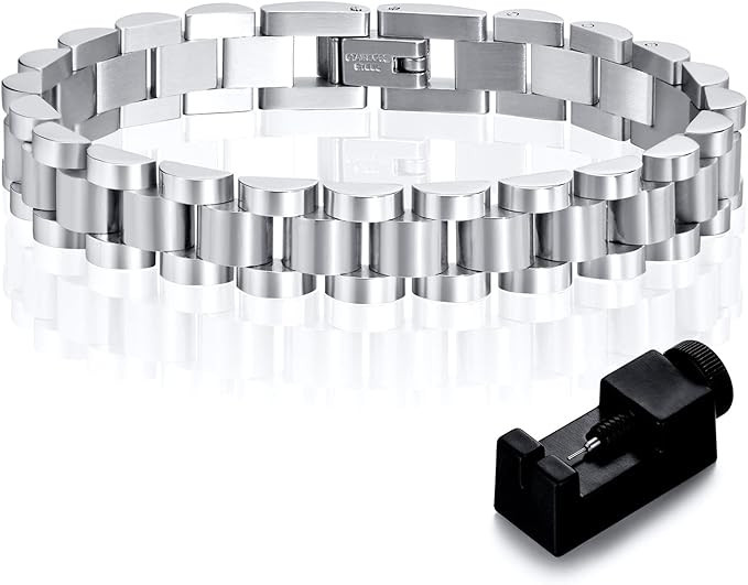 MPRAINBOW Personalized Women Thick Link Bracelet - Love Quote Name ID Engraved Link Bracelet,Adju... | Amazon (US)