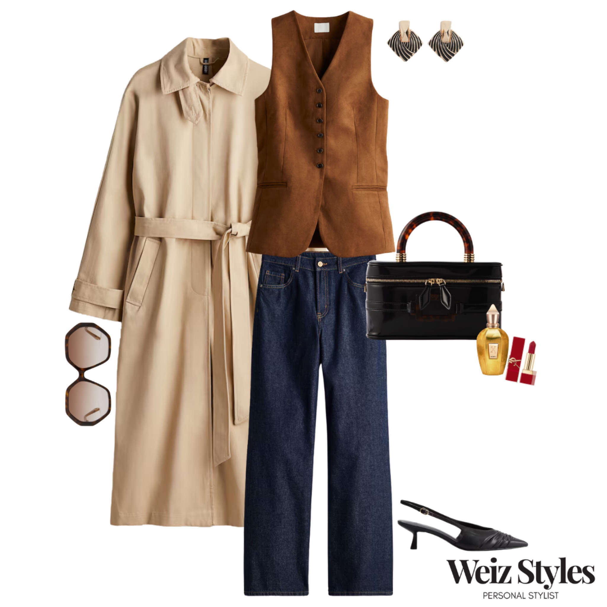 Effortlessly stroll into the transitional season in this casual chic seventies inspired look! ✨ (you’ll also be ticking the deep brown, suede effect and waistcoat trends in one!) 🎉

Head to www.weizstyles.com to find out how I can help you on your style journey 💃🏻

Louise x

Personal stylist, styling, ootd, neutral aesthetic, London, Weiz styles, shopping, outfit of the day, uk, confident, handbag, bag, perfume, fragrance, lipstick, lip, elevate you style, feel good, flat lay, shopping, high street, designer, ltk, jeans, indigo wash, denim, straight elf, waistcoat, suede, blue, brown, 70s, seventies, trench coat, sunglasses, gold, earring, gucci, handbag, red lip, lipstick, kitten heels, shoes, casual chic, classic, feminine, womenswear, autumn, transitional, effortless, shopping, uk

#LTKstyletip #LTKuk #LTKautumn