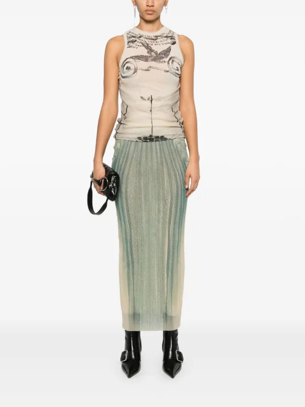 Jean Paul Gaultier Printed Tank Top | Neutrals | FARFETCH UK | Farfetch Global