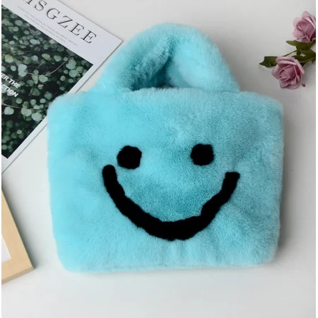 Carolilly Plush Crossbody Purse Cute Smile Face Animal Print Shoulder Bag Travel Satchel for Women G | Walmart (US)