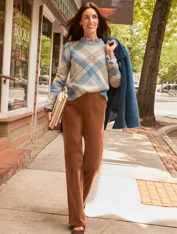Crewneck Sweater - Plaid | Talbots