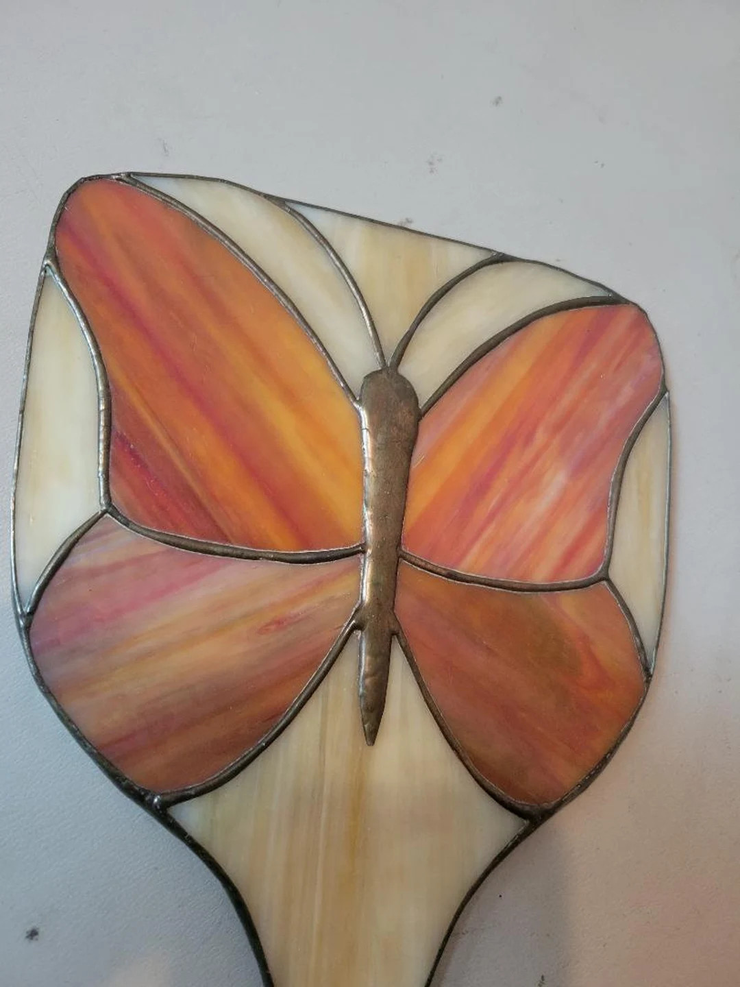 Vintage Stained Slag Glass Butterfly Hand Mirror - Etsy | Etsy (US)