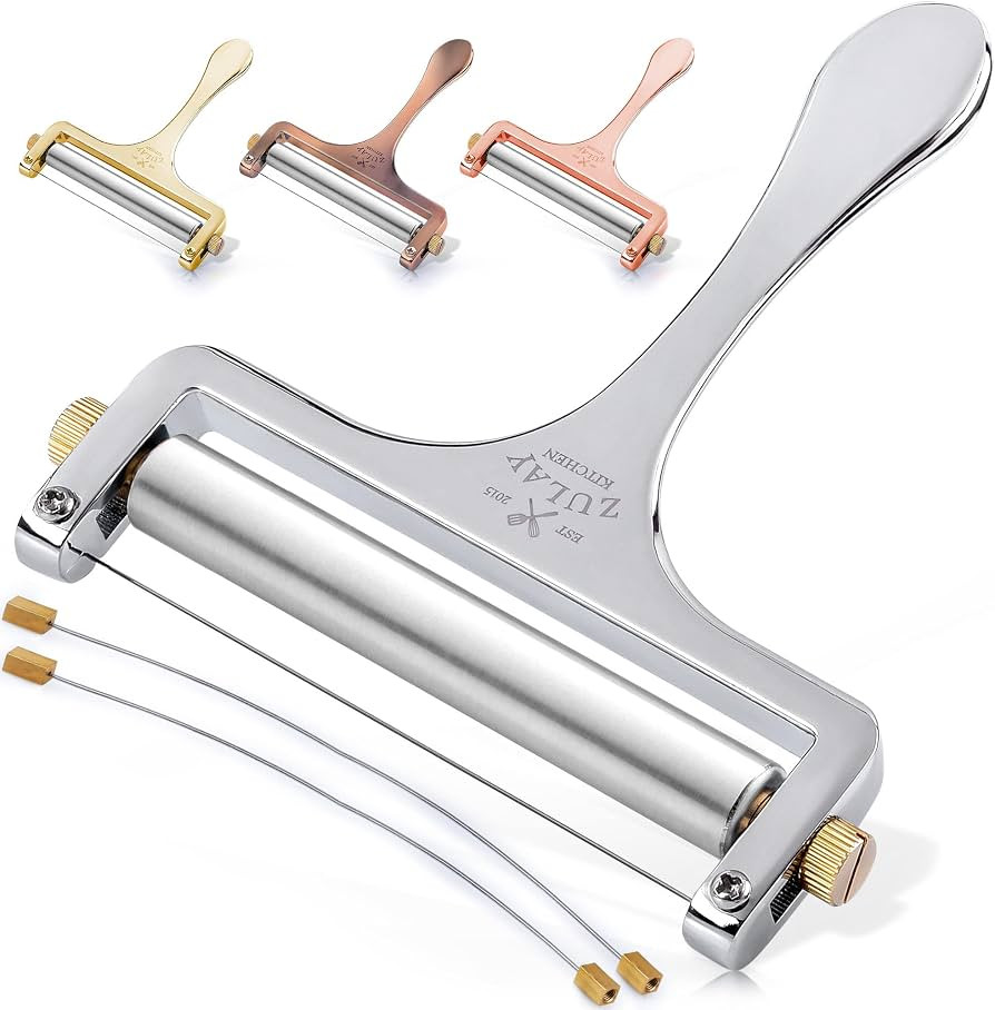 Zulay Cheese Slicer With Adjustable Thickness - Wire Cheese Slicer For Mozzarella Cheese, Cheddar... | Amazon (US)