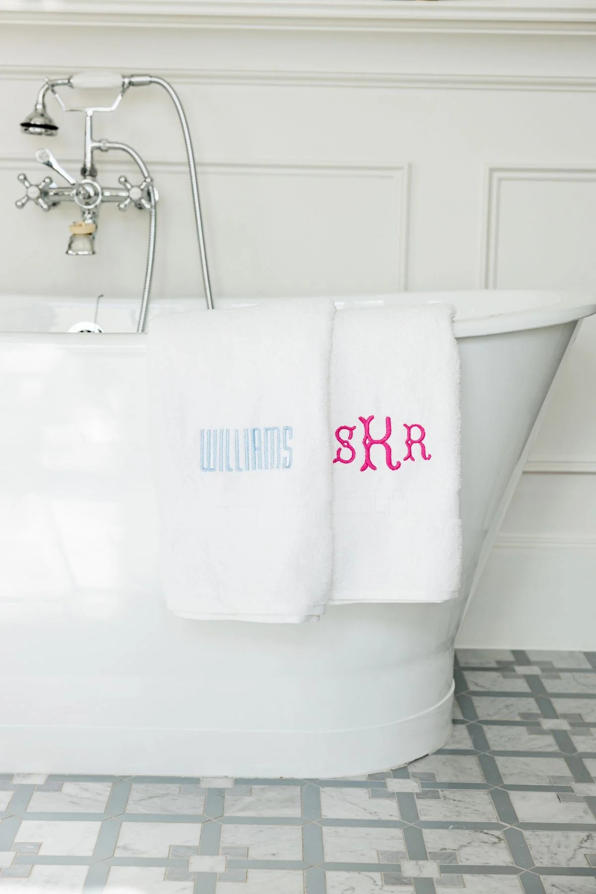 Embroidered Guest Towels | Sprinkled With Pink