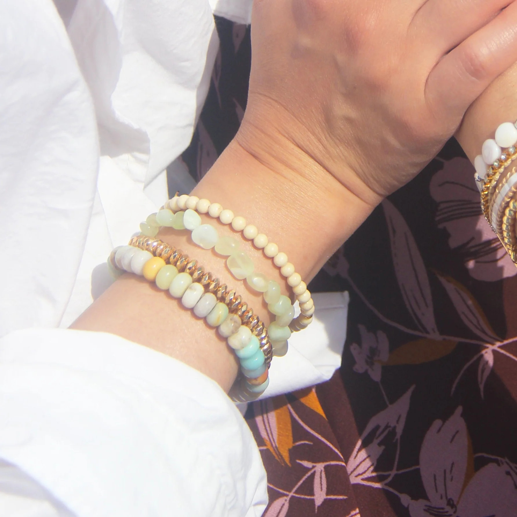 Amazonite Stacking Bracelet Set | Victoria Emerson
