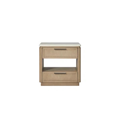 Marielle Worsham Two Drawer Nightstand with Oak Veneer Drawer Fronts - Toffee | Wayfair North America