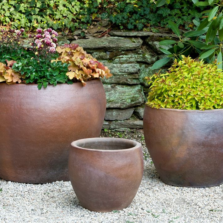 Terracotta Indoor/Outdoor Planters - Brown | West Elm (US)