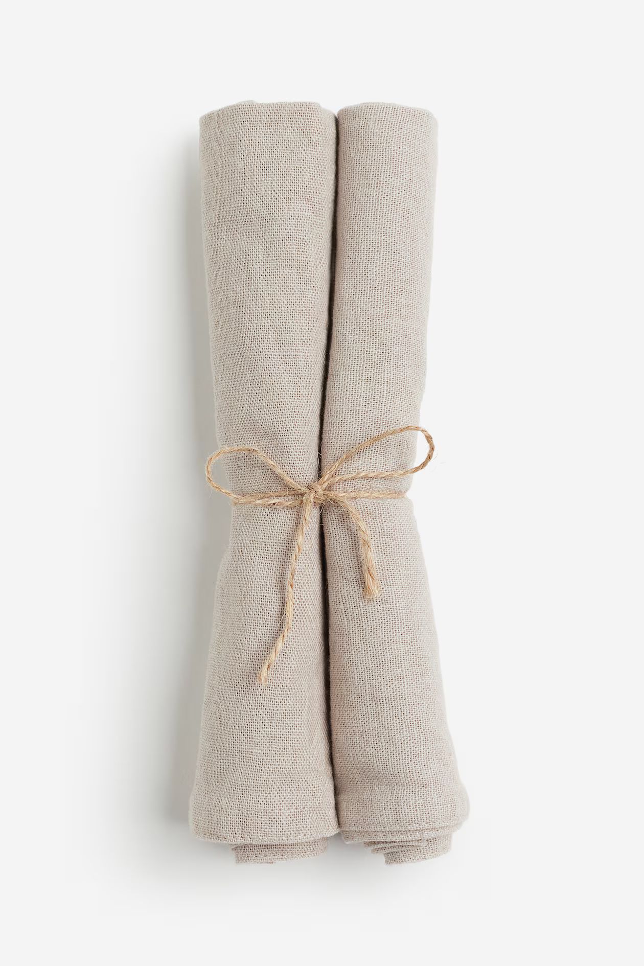 2-pack Linen-blend Napkins - Light taupe - Home All | H&M US | H&M (US + CA)