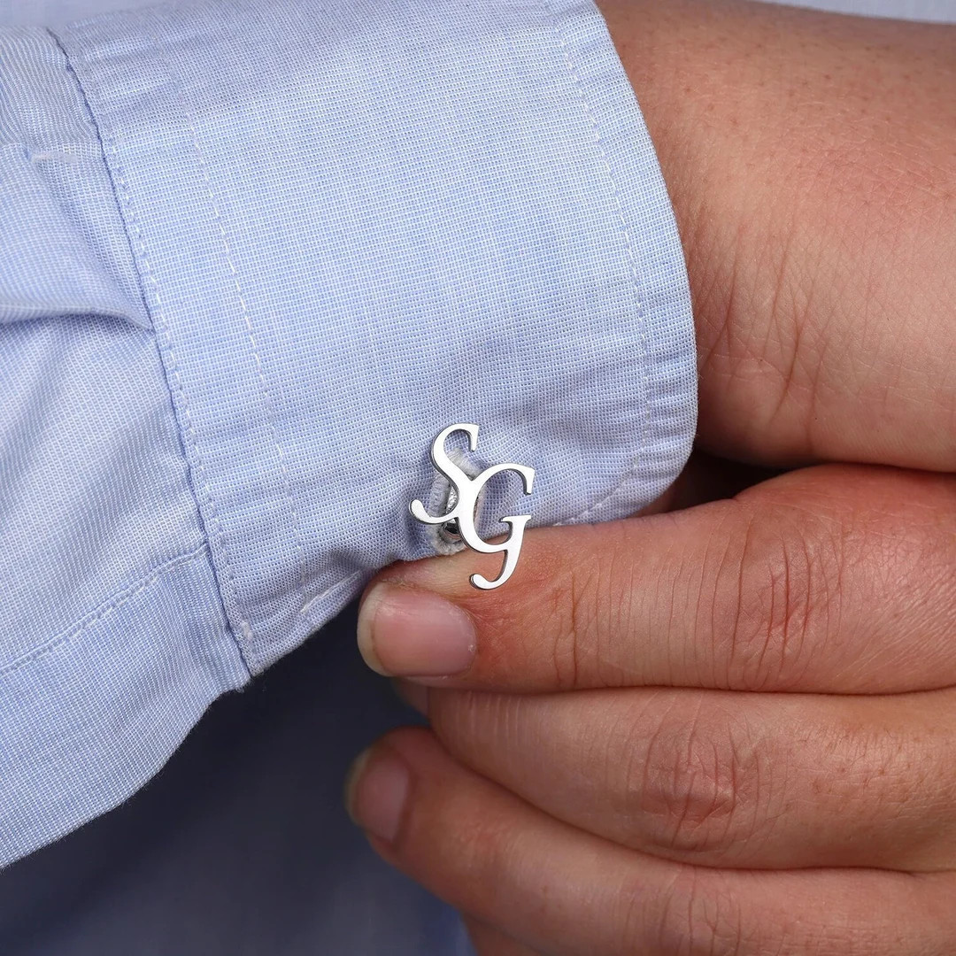 Boutons de manchette personnalisés faits à la main, ensemble de boutons de manchette de nom ou ... | Etsy (FR)