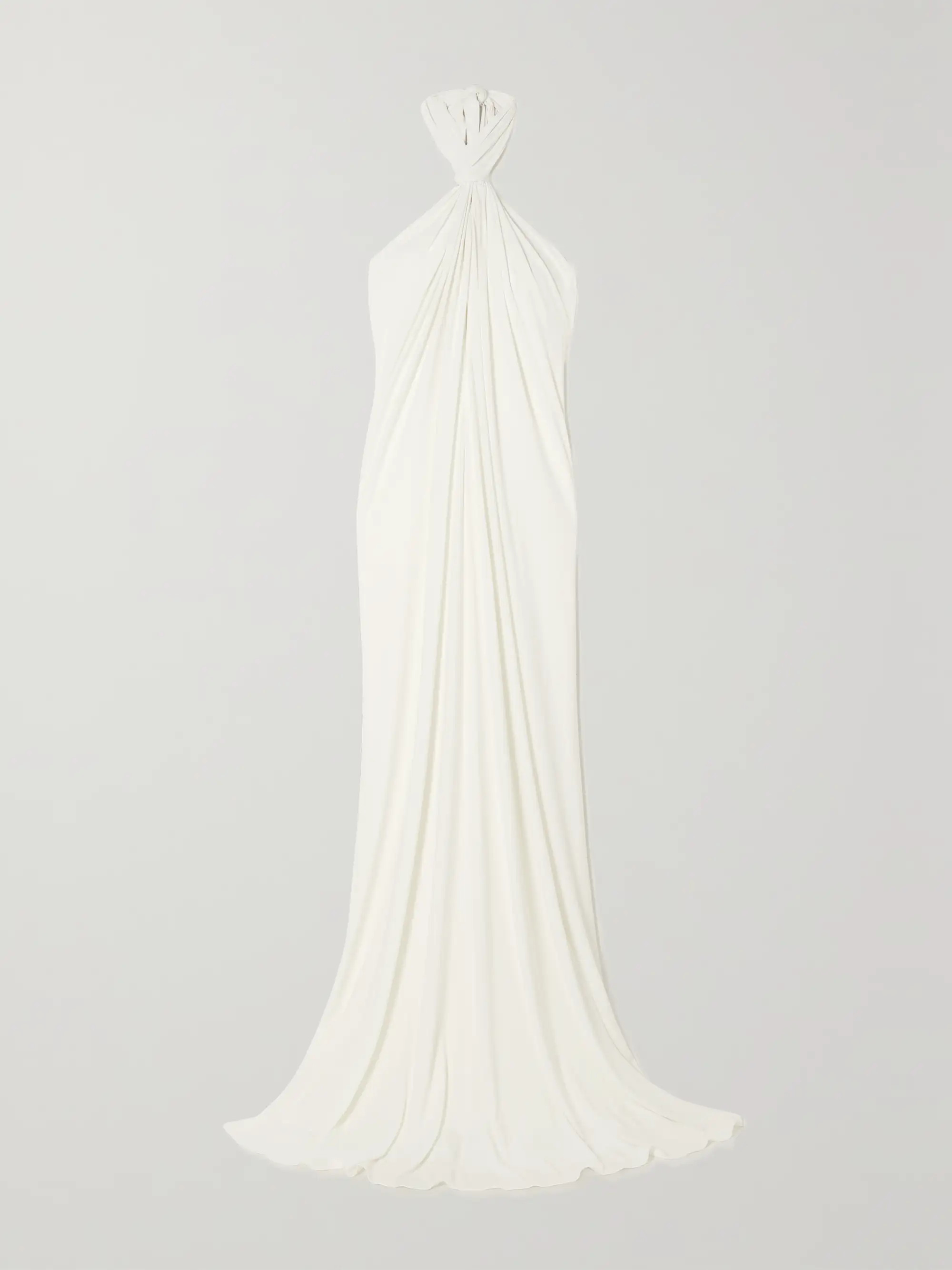 White Lilah twist-front stretch-jersey halterneck gown | HALSTON | NET-A-PORTER | NET-A-PORTER (US)