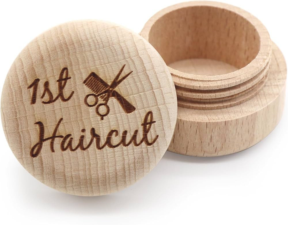 Custom Wooden First Haircut Curl Keepsake,Baby's First Curl Keepsake Box，My First Haircut Box (... | Amazon (US)