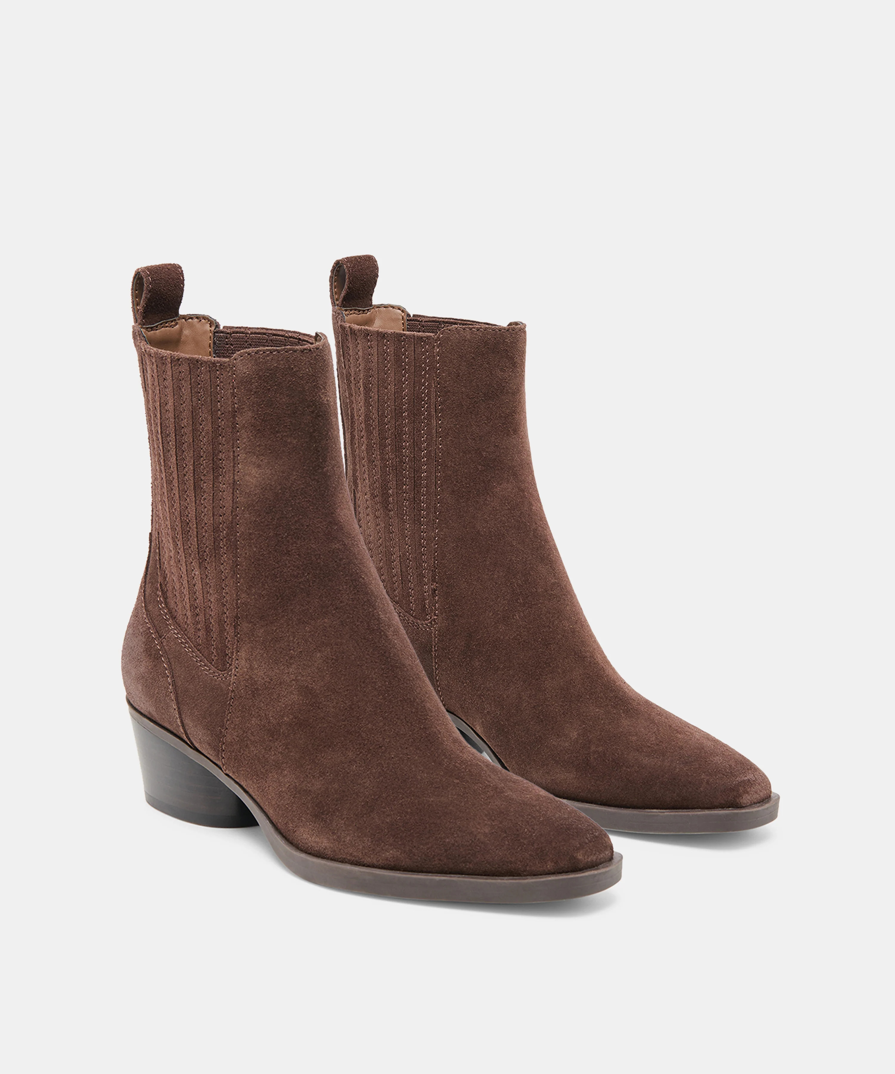 Faint H2O Waterproof Dk Brown Suede Booties | Dolce Vita | DolceVita.com
