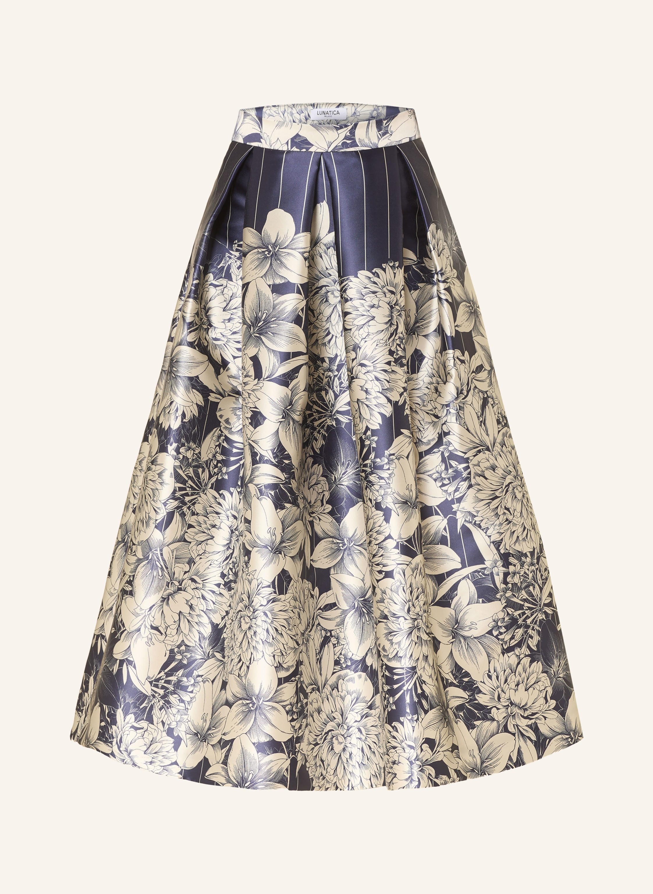 LUNATICA MILANO Satinrock in dunkelblau / hellgrau | Breuninger (DACH)