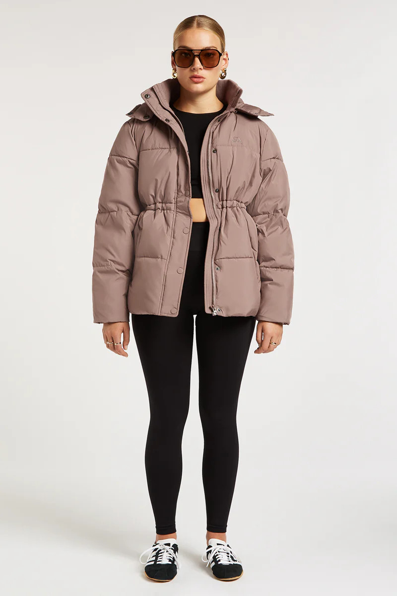 NOVA Longline Puffer Coat Taupe | 4TH ARQ Outerwear | 4tharq 