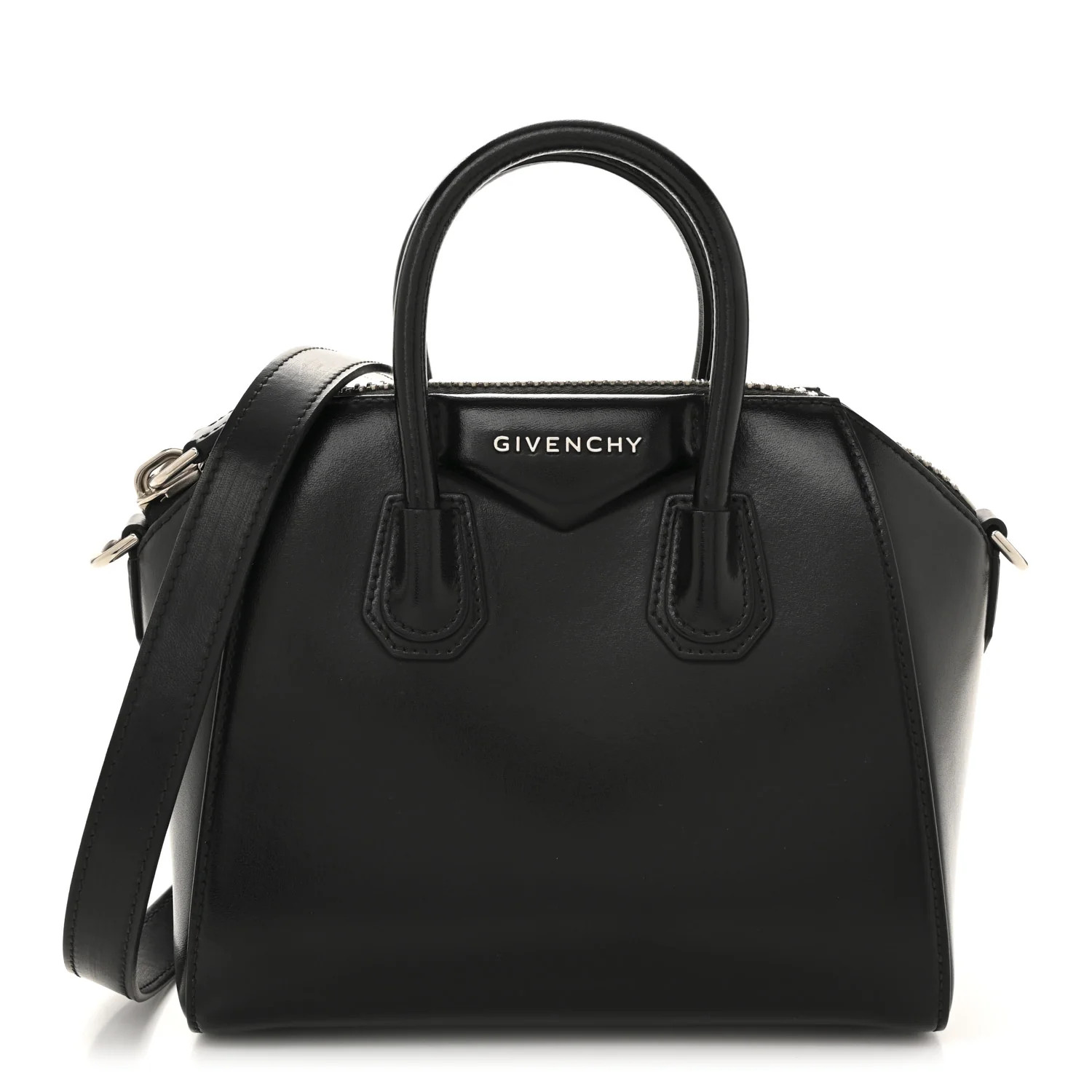 Shiny Lord Calfskin Mini Antigona Black | FASHIONPHILE (US)