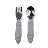 Bumkins Utensils, Silicone and Stainless Steel Baby Fork and Spoon Set, Toddler Silverware, Self ... | Amazon (US)