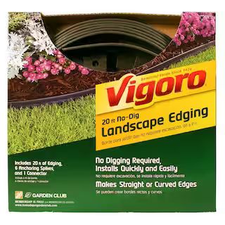 Vigoro 20 ft. No-Dig Landscape Edging Kit-3001-20HD - The Home Depot | The Home Depot