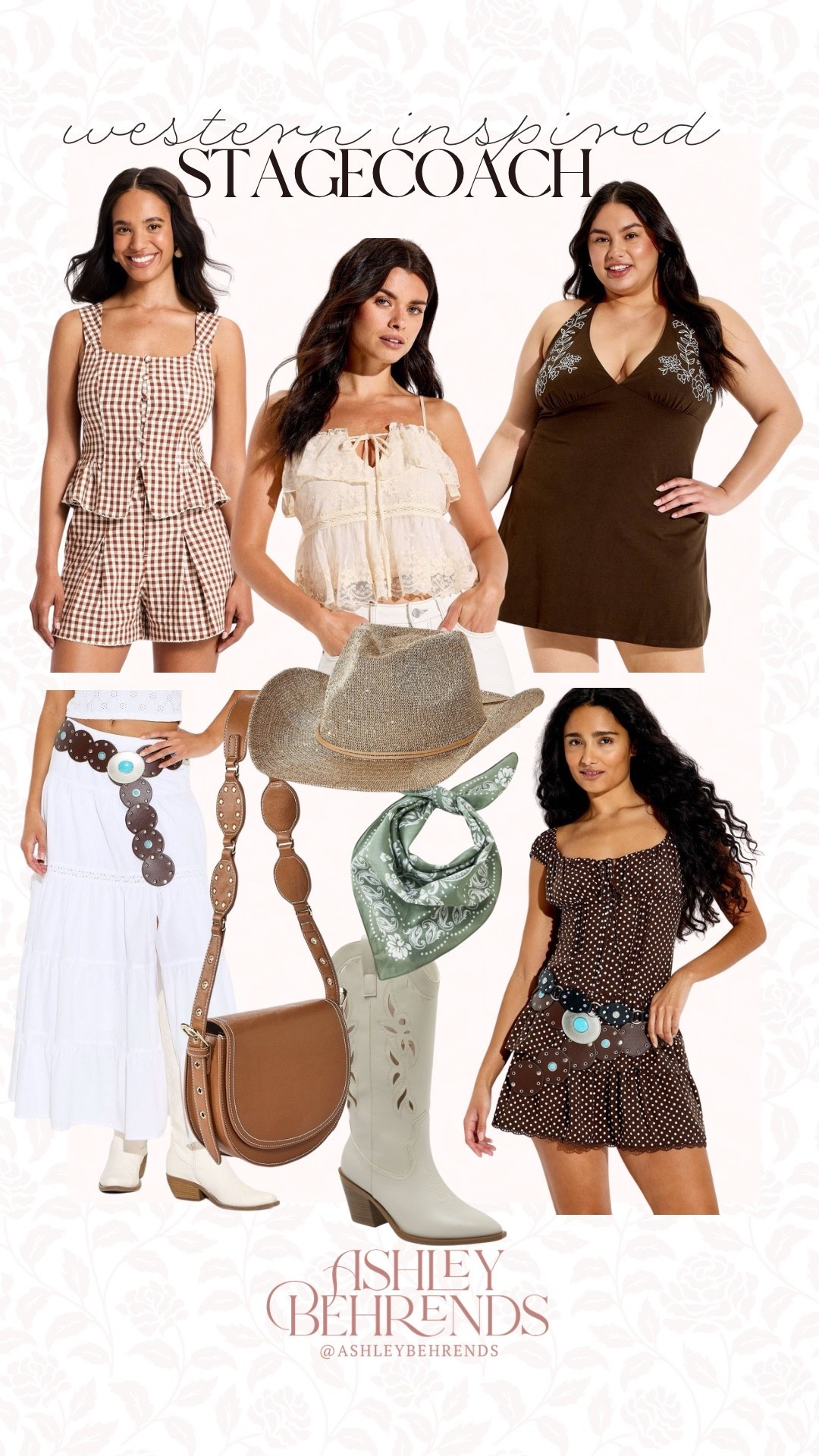 Western inspired looks for Stagecoach 🤠 The Coachella of country music festival outfit inspo. Cowgirl hat, concho belt, polka dots, maxi skirt, gingham, boots 

#LTKSeasonal #LTKFestival #LTKootd
