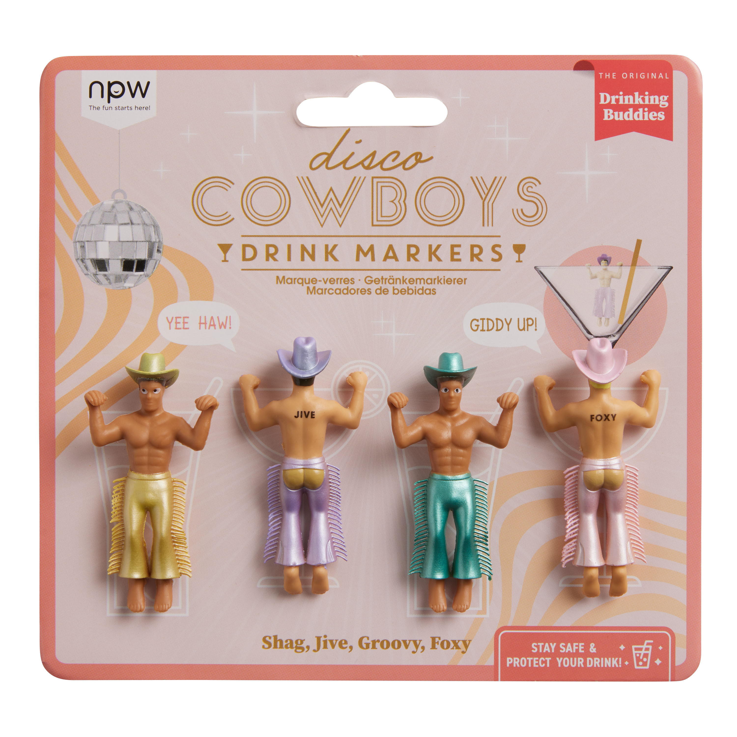 Disco Cowboy Glass Markers 4 Pack - World Market | World Market