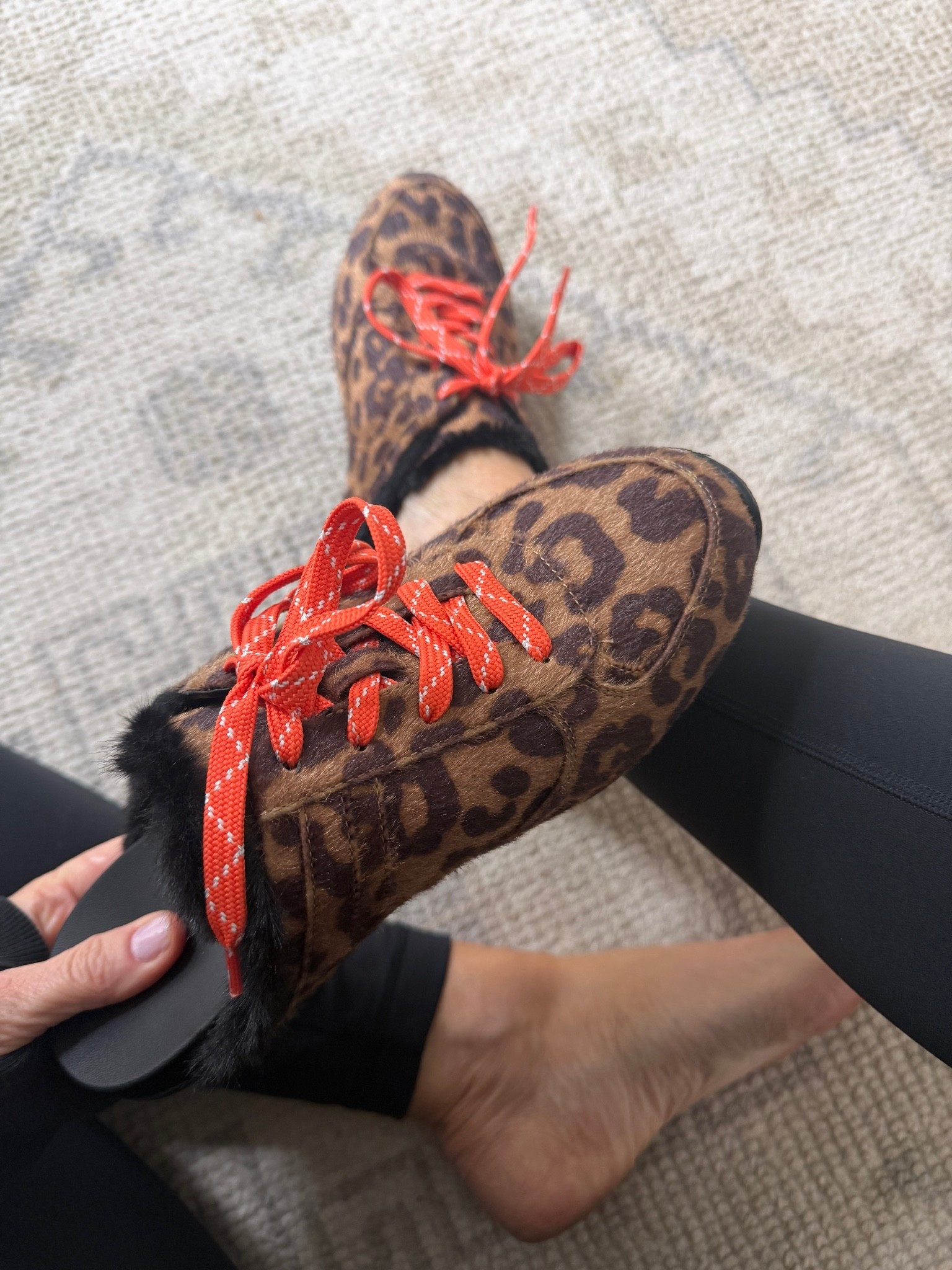I’m between a 7.5 and an 8 and wear an 8 in these cute leopard sneaker mules

#LTKOver40