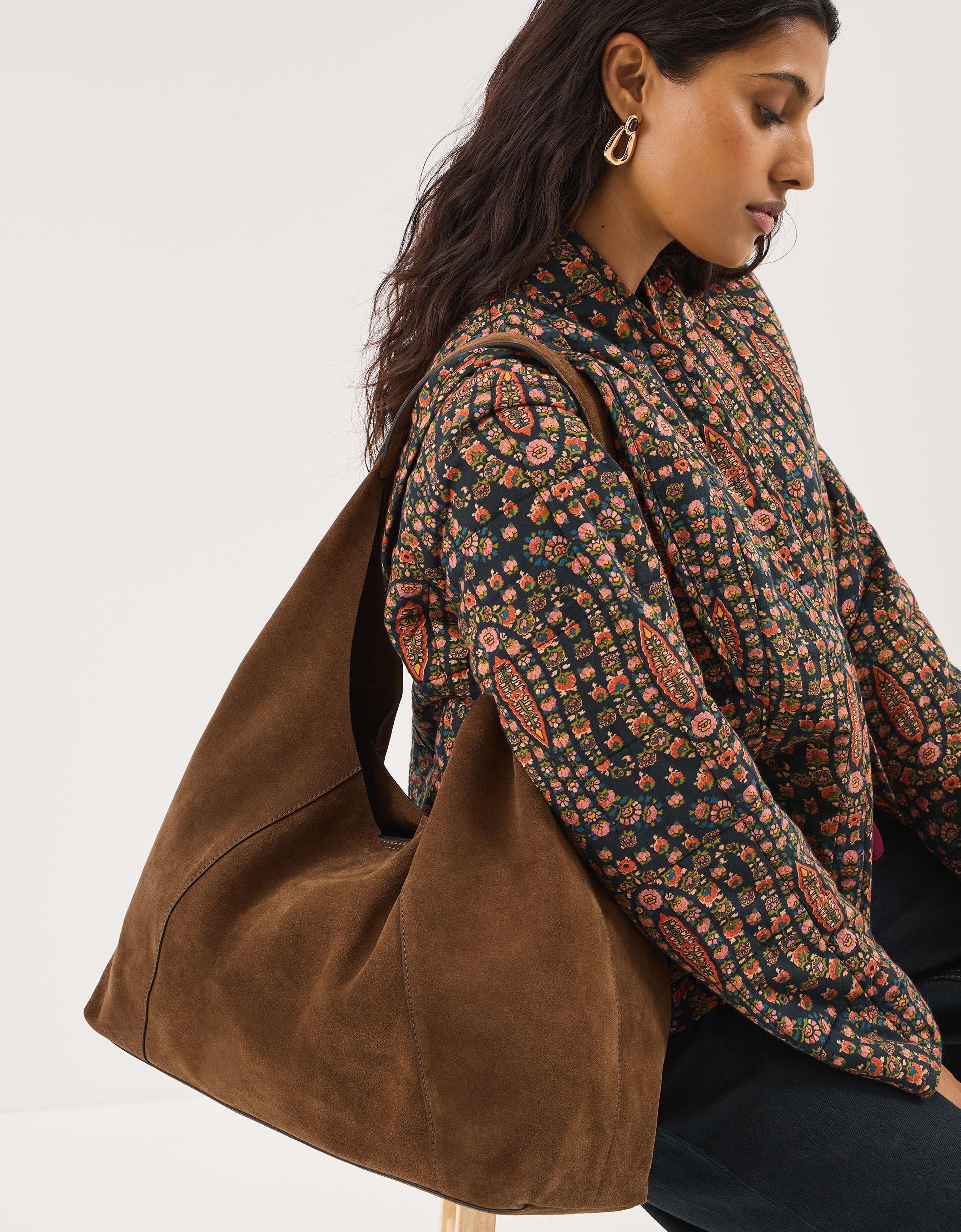 Large Suede Shoulder Bag | Accessorize (Global)