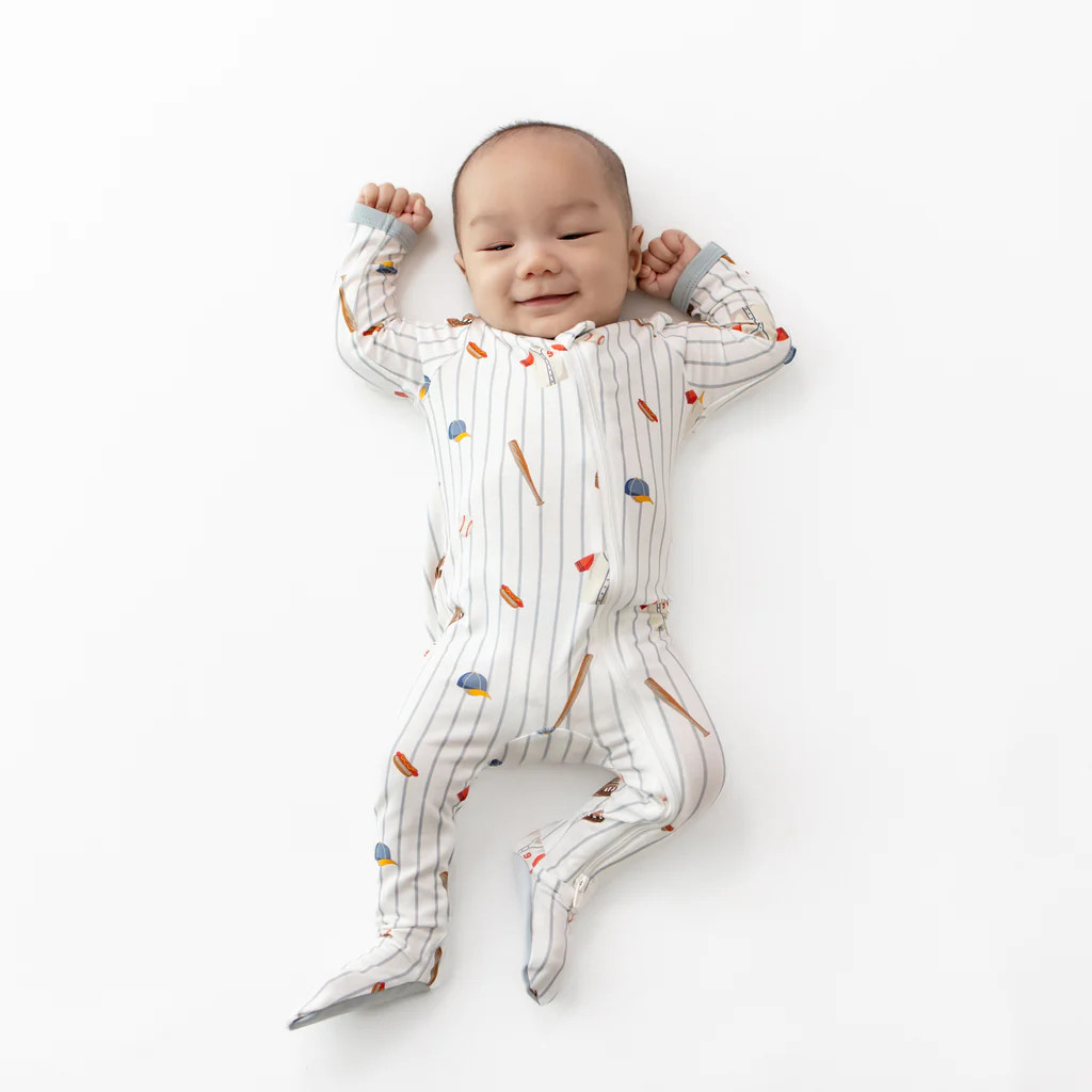 Zippered Footie in Home Run | Kyte Baby
