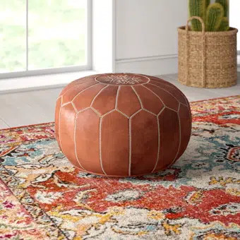 Carolos Leather Pouf | Wayfair North America