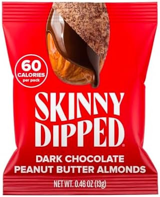 SkinnyDipped Dark Chocolate Peanut Butter Almonds, Healthy Snack, Plant Protein, Gluten Free, 0.4... | Amazon (US)