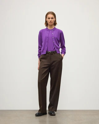 Iris Classic Purple Cashmere Cardigan | Johnstons of Elgin