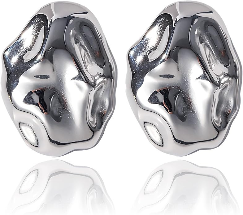 IBARA Chunky Gold Rectangle Stud Earrings for Women Extra Large Drop Earring Dupes Hypoallergenic... | Amazon (US)