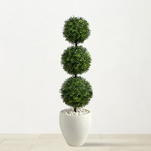 Faux Triple Ball Boxwood Topiary, 42" | Williams-Sonoma