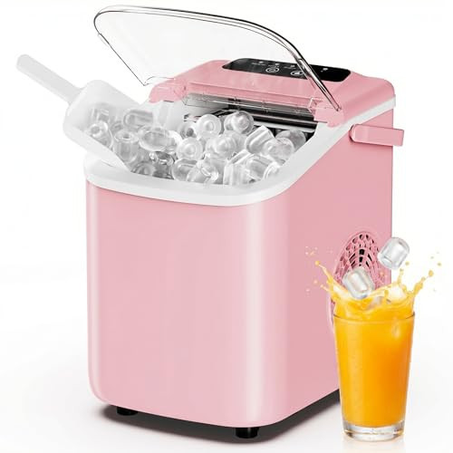 DUMOS Ice Maker Countertop, Ice Machine with Portable Handle, Basket and Scoop, 26lbs Daily, 9 Bullet Cubes in 6-8 Mins, Auto-Cleaning for Home, Kitchen, Office, Outdoors, RV Camping | Amazon (US)