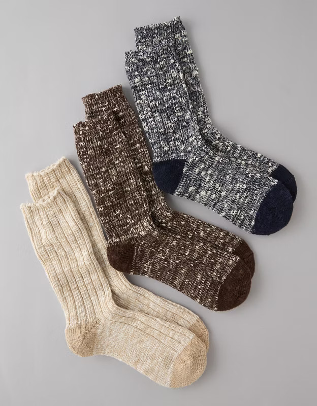 AE Marled Boot Socks 3-Pack | American Eagle Outfitters (US & CA)