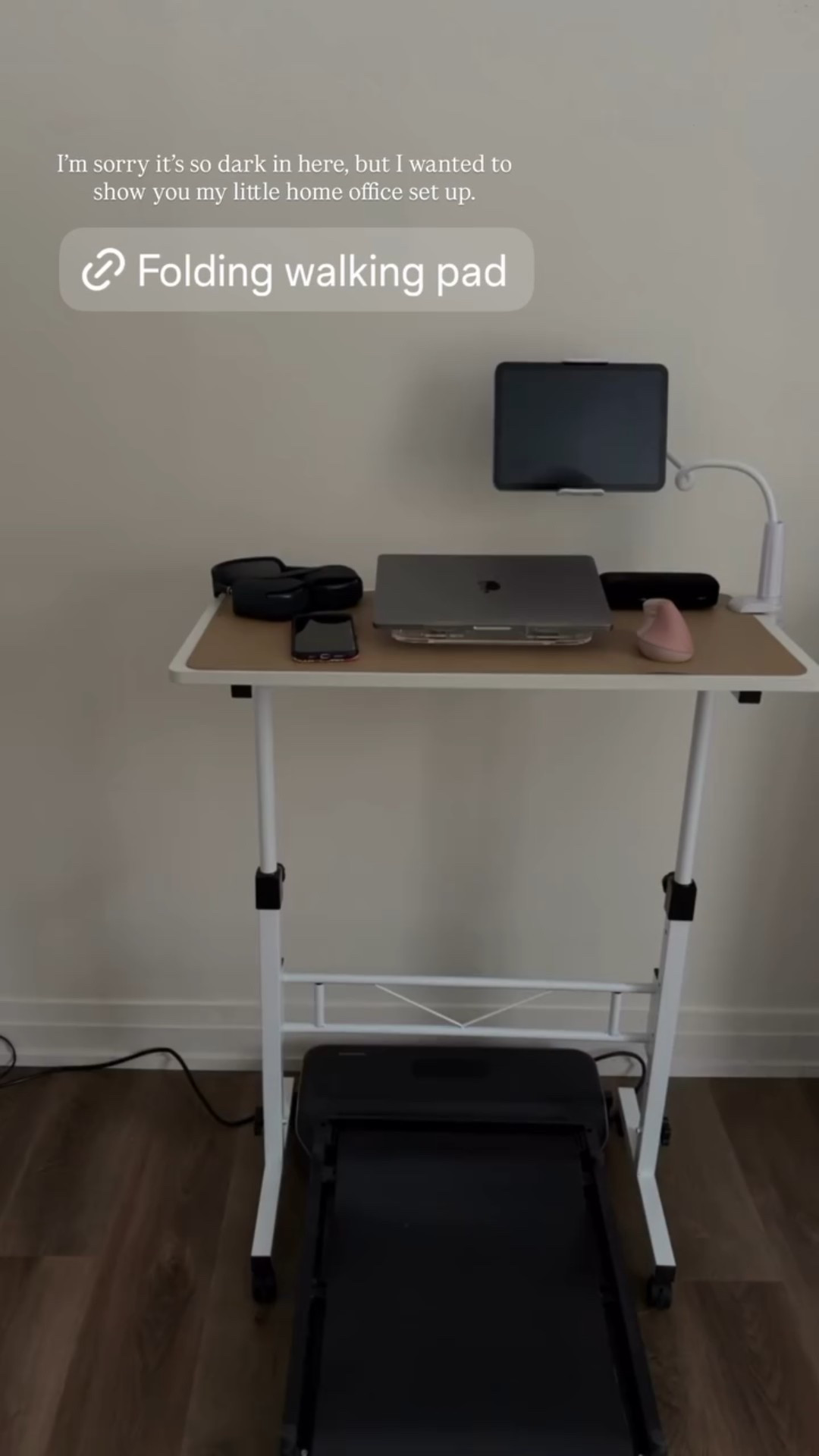 I’m sorry it’s so dark in here, but I wanted to show you my little home office set up.