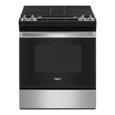Whirlpool  30-in 4 Burners 5-cu ft Self-cleaning Slide-in Gas Range (Fingerprint Resistant Stain... | Lowe's