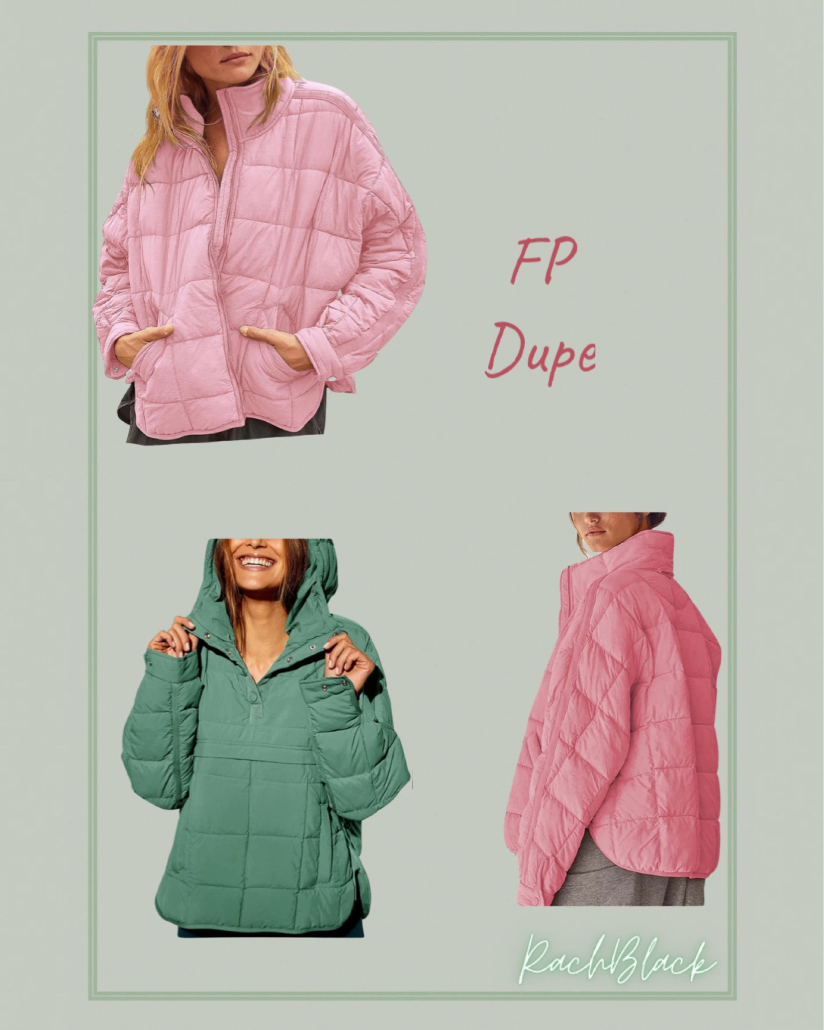 Free people packable pippa puffer jacket lookalike 
DUPE
