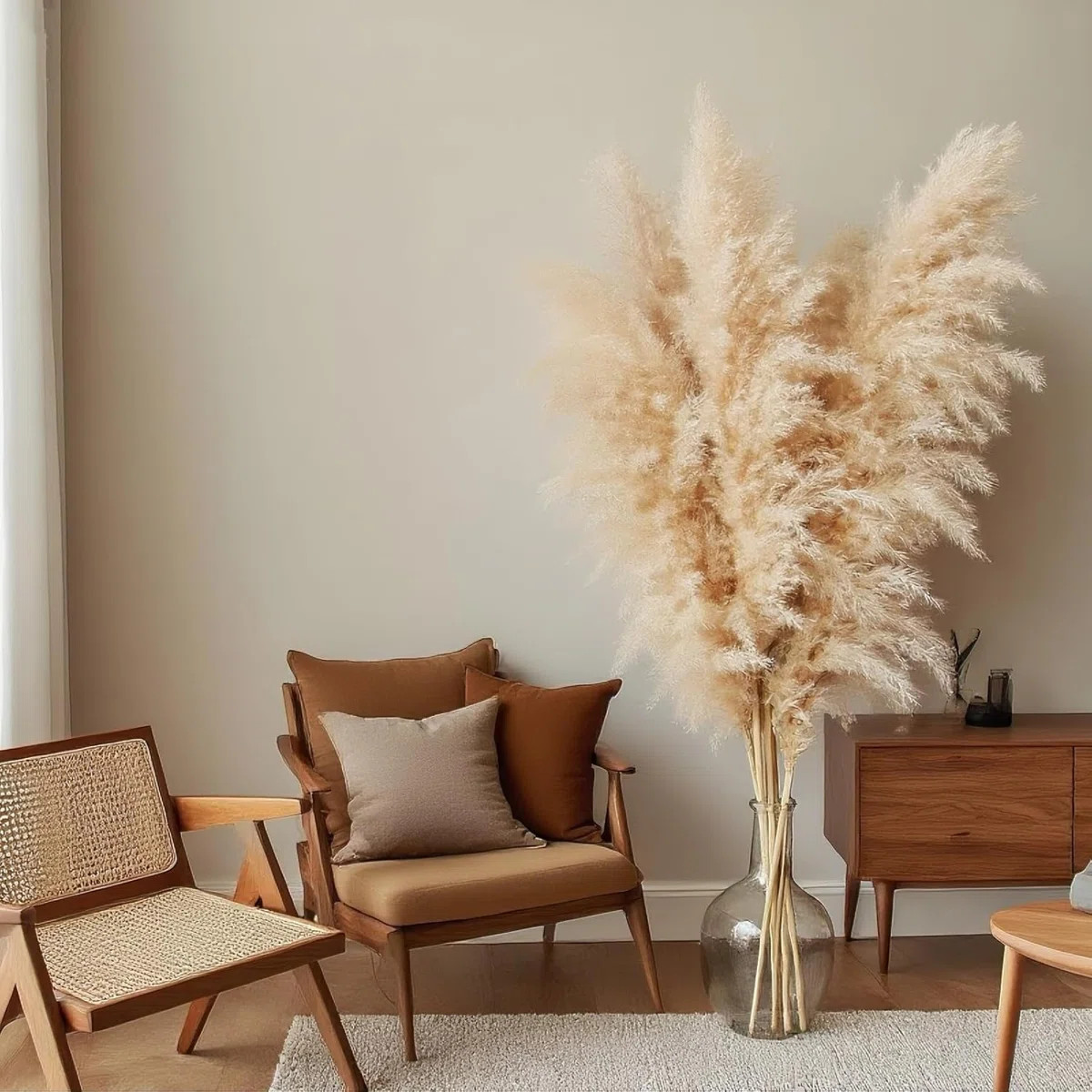 40 Inch 16 Stems Natural Pampas Grass Decor - Tall Pom Pas Grass For Wedding, Party, Farmhouse & ... | Wayfair North America