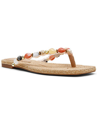 Women's Marble Embellished Square Toe Thong Sandals | Macy's