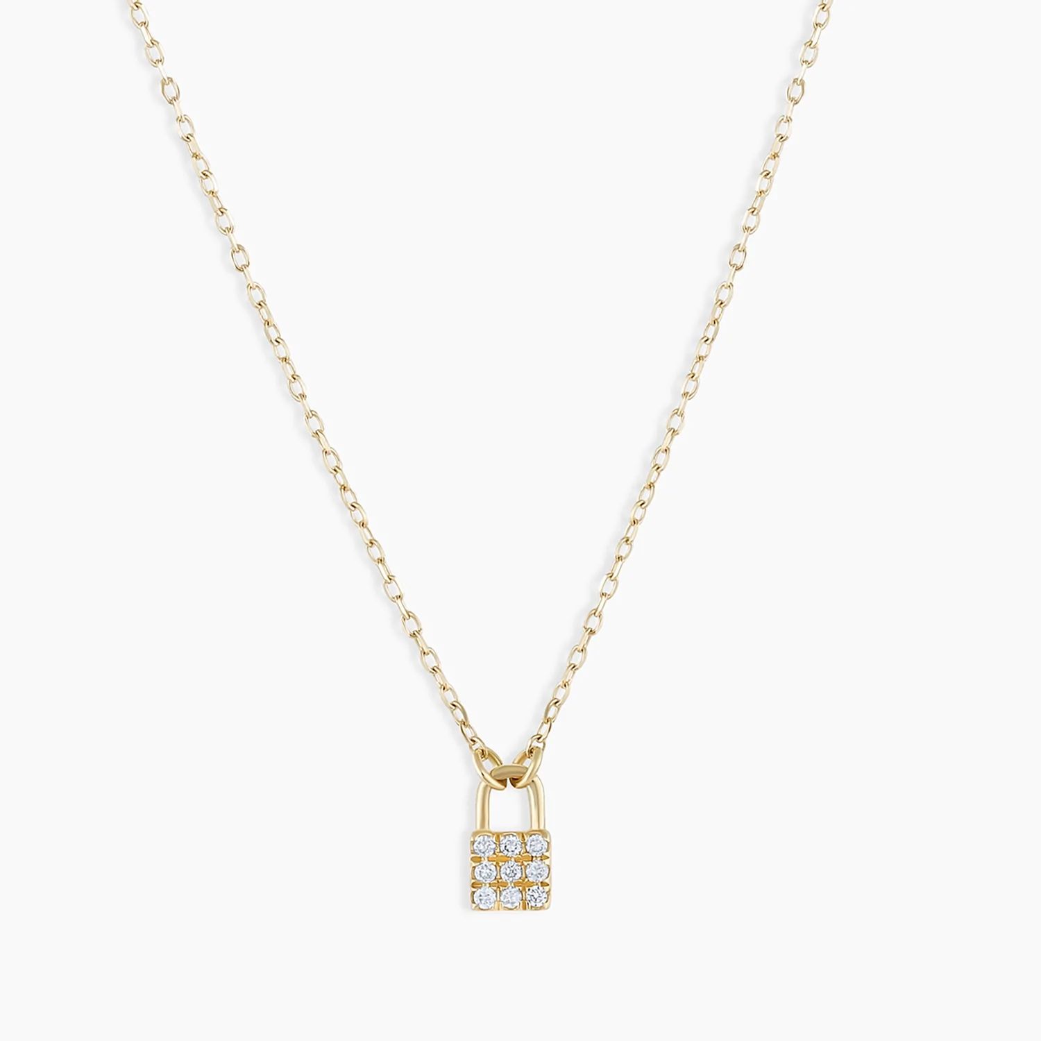 Diamond Kara Padlock Charm Necklace | Gorjana