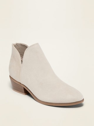 Faux-Suede V-Shaped Ankle Booties for Women | Old Navy (US)